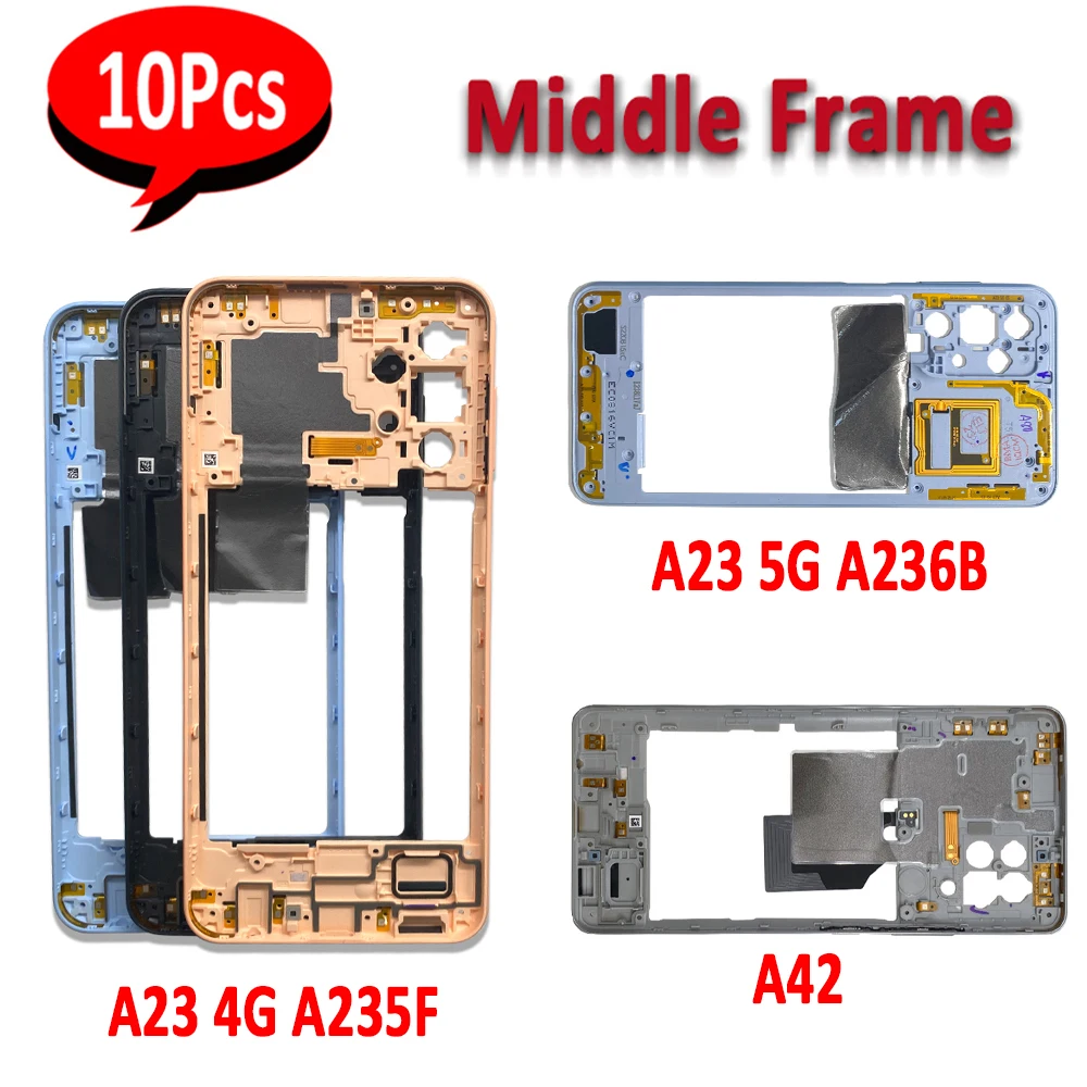 10 шт. новый корпус средней рамки с боковыми кнопками громкости для Samsung A23 4G A235F / 5G