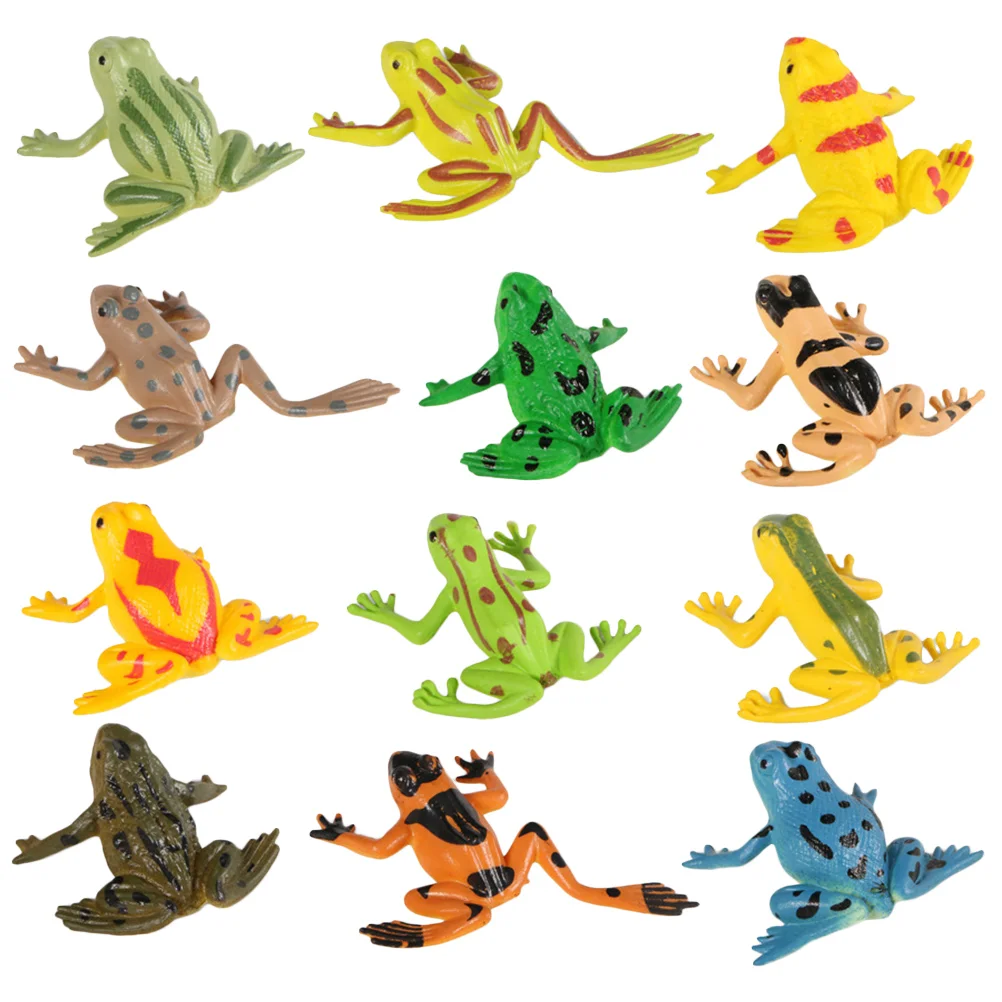 

12Pcs Figures Rubber Sets Miniature Fun Rainforest Character Model for Toddlers Kids