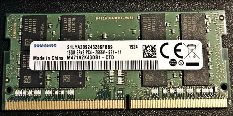

RAM 16G 2RX8 PC4-2666V DDR4 2667 M471A2K43DB1-CTD Notebook Memory