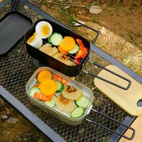 square outdoor outing camping cooking artifact aluminum bento box travel portable japanese lunch box