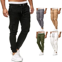 mens pants fashion casual jogging pants streetwear cargo pants mens multi pocket trousers slim fit tie fit mens sports pants
