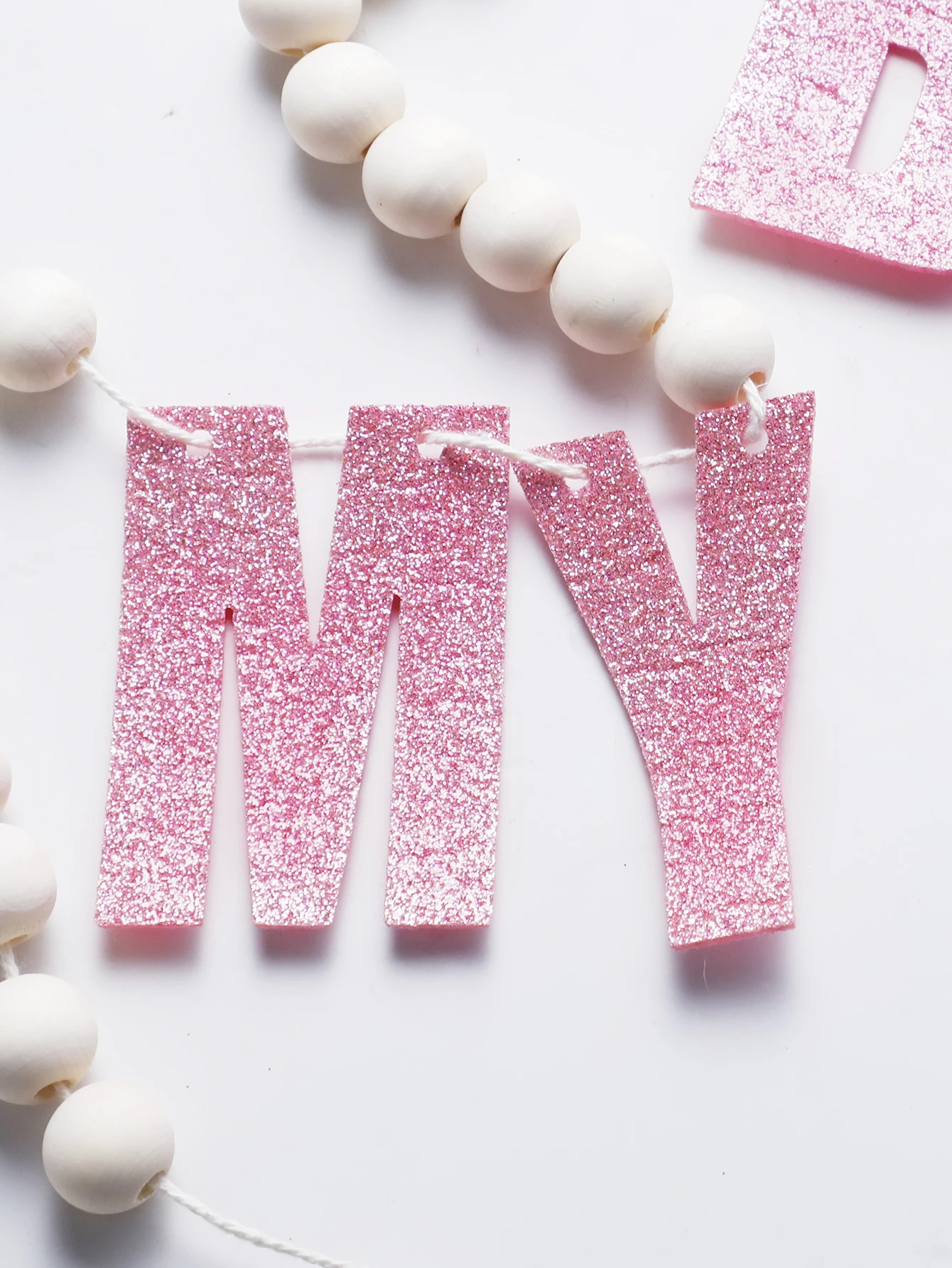 Флаг с деревянными бусинами ко Дню святого Валентина баннер Розовый МОЯ ДЛЯ ДЕТЬ