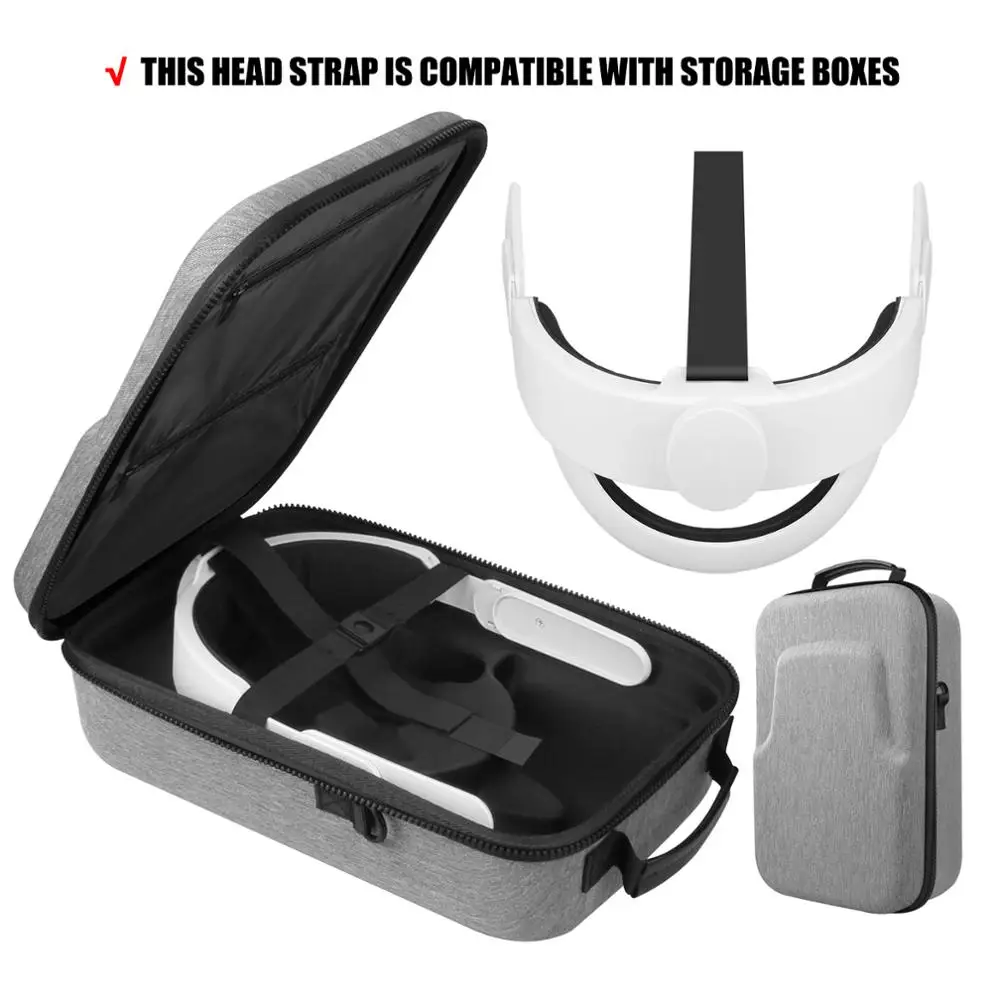 

5in1 NEW K3 Elite Head Strap Comfort Foam Pad+Hard EVA Travel Carry Case Bag for Oculus Quest 2 VR Travel Case Accessories Set
