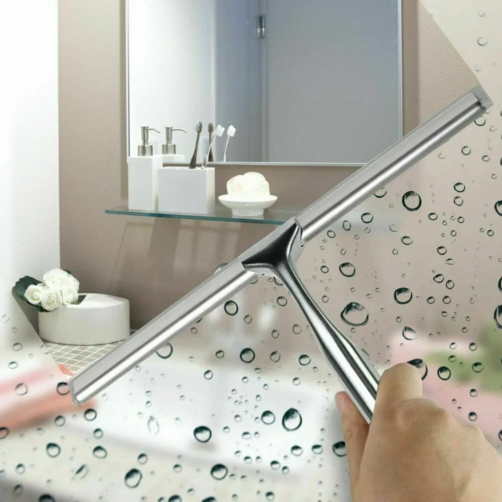 

Brand New Durable Practical Glass Wiper With Hook Bathroom Cleanings Easy To Clean. Glass Handle Hotel Scraper