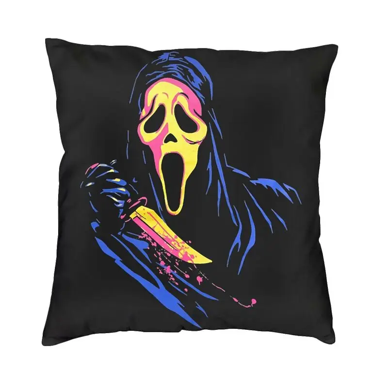 

Halloween Scream Ghost Killer Cushion Cover 45x45 Decoration Print TV Movie Throw Pillow Case for Living Room Double Side