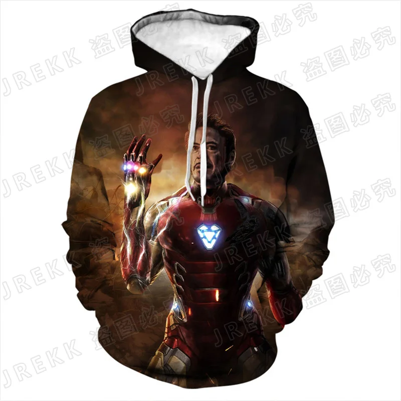 Толстовка Мужская/Женская с длинным рукавом Модный свитшот 3D-принтом Железного