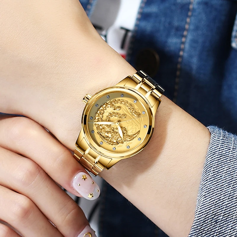 FNGEEN New Women Couple Watch Luminous Quartz Watches Men Waterproof Stainless Steel Strap Quality Gifts For Lovers Wristwatch