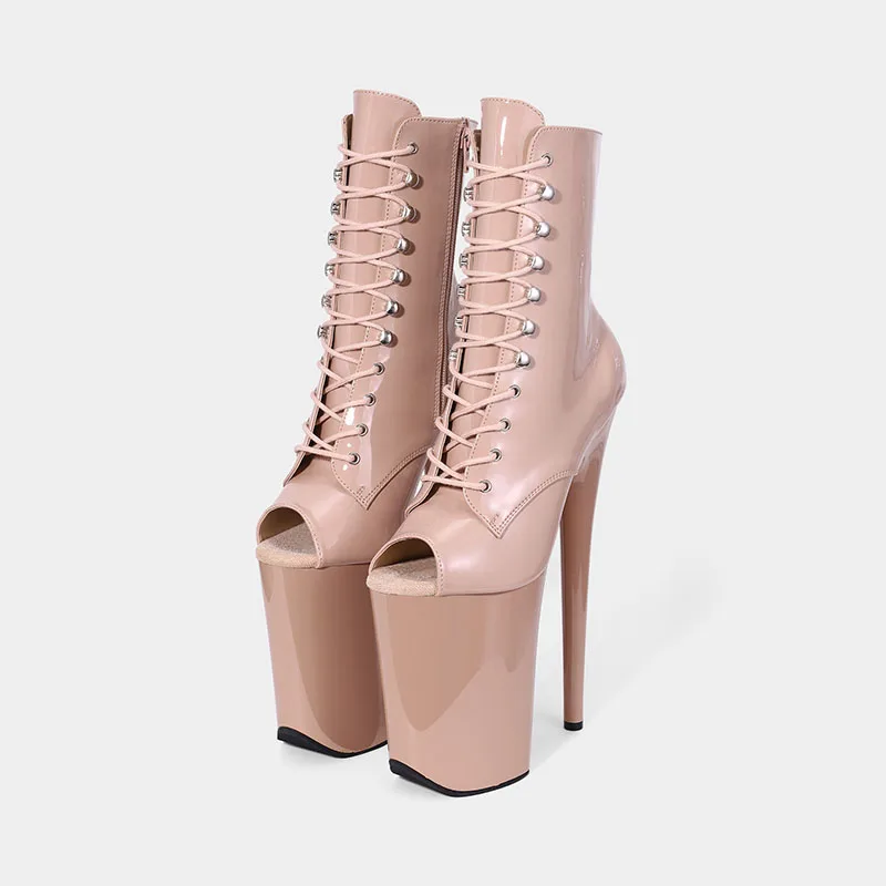 New Fashion Pole Dancing Shoes 23CM/9inches High Heel Peep Toe Platform Women's Modern Ankle Boots HSAB202404