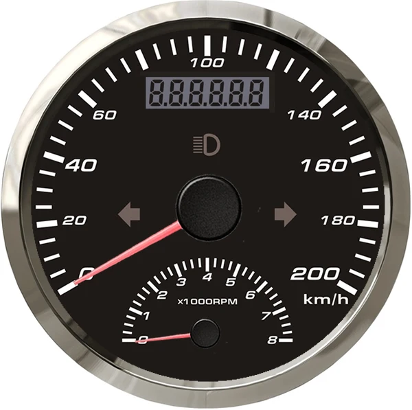 

85mm GPS Speedometer with Tachometer Over Speed Buzzer Total Mileage Adjustable For Motorcycle/Marine Boats/Truck