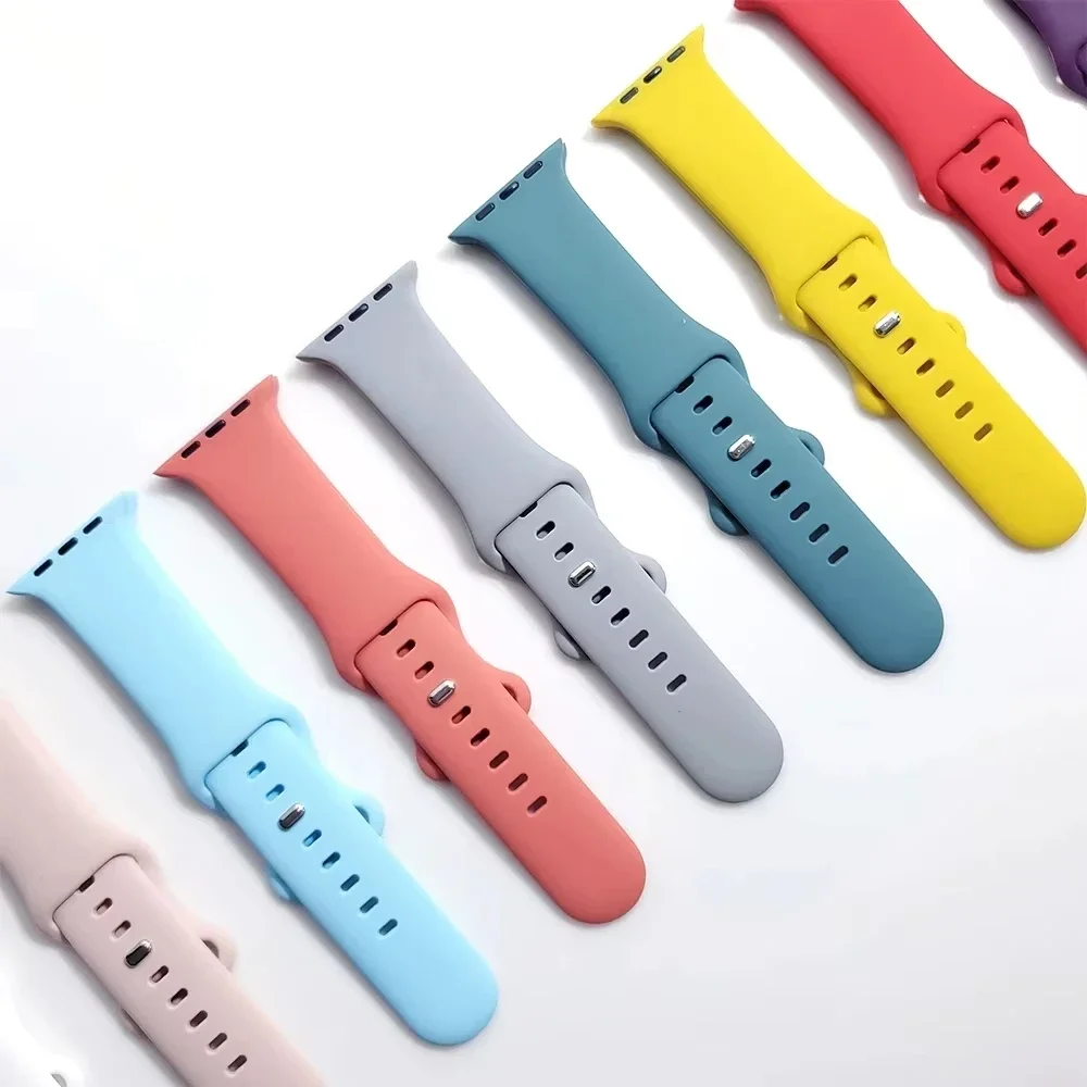 Силиконовый спортивный браслет для Apple Watch Band 45 мм 44 40 41 42-46 унисекс