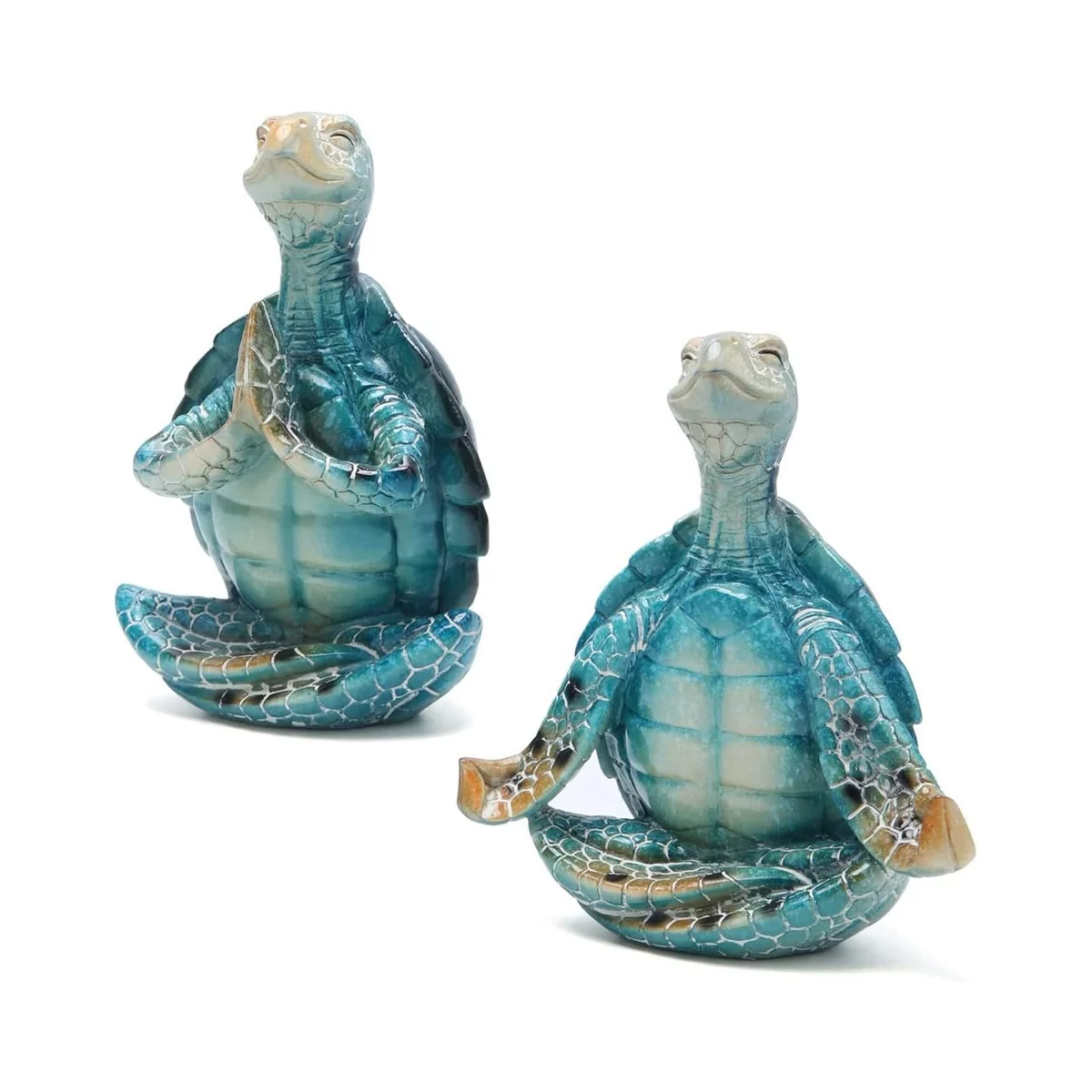 

Sea Turtle Yoga Figurines Decorations, 2PCS Meditation Yoga Turtle Decor, Garden Meditating Yoga Turtle Figurine