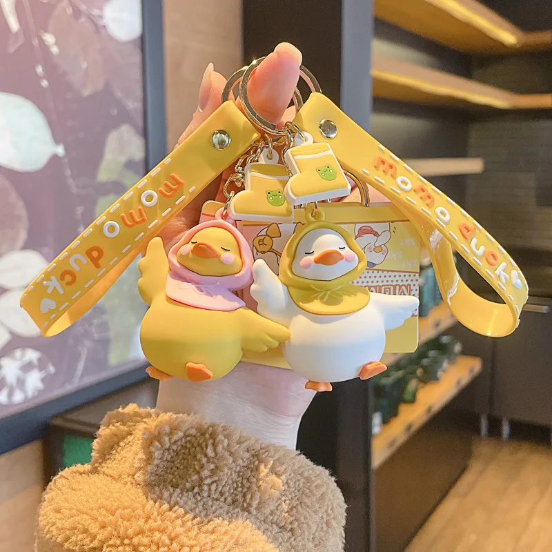 

Cute White Duckling Keychain Trend Couple Accessories Backpack Bag Pendant Car Key Exquisite Gift Key Chain Wholesale
