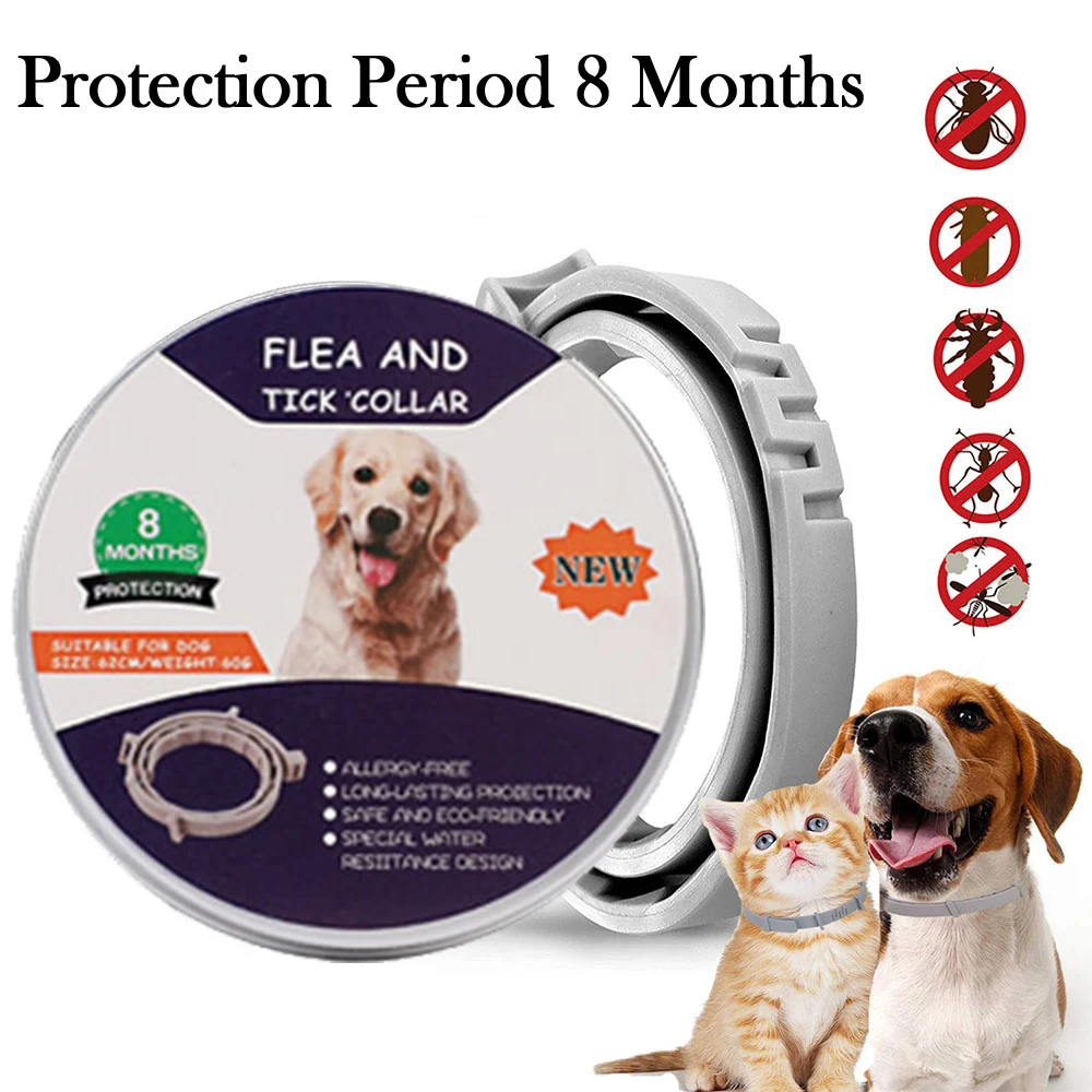 

8 Month Protection Period Removes Cat Dog Deworming Collar Flea Tick Anti-mosquito Insect Repellent Retractable Pet Products