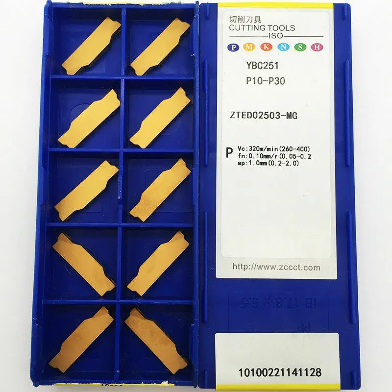 

10pcs ZCC.CT ZTED02503-MG YBC251 ZTED02503 MG YBC251 ZTED 02503 Carbide Grooving Inserts Turning Tools CNC Cutter Lathe Blade