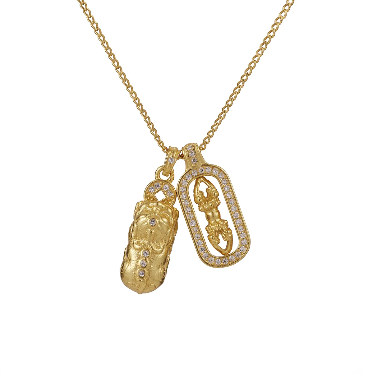 Серебряное ожерелье с бриллиантом Pixiu