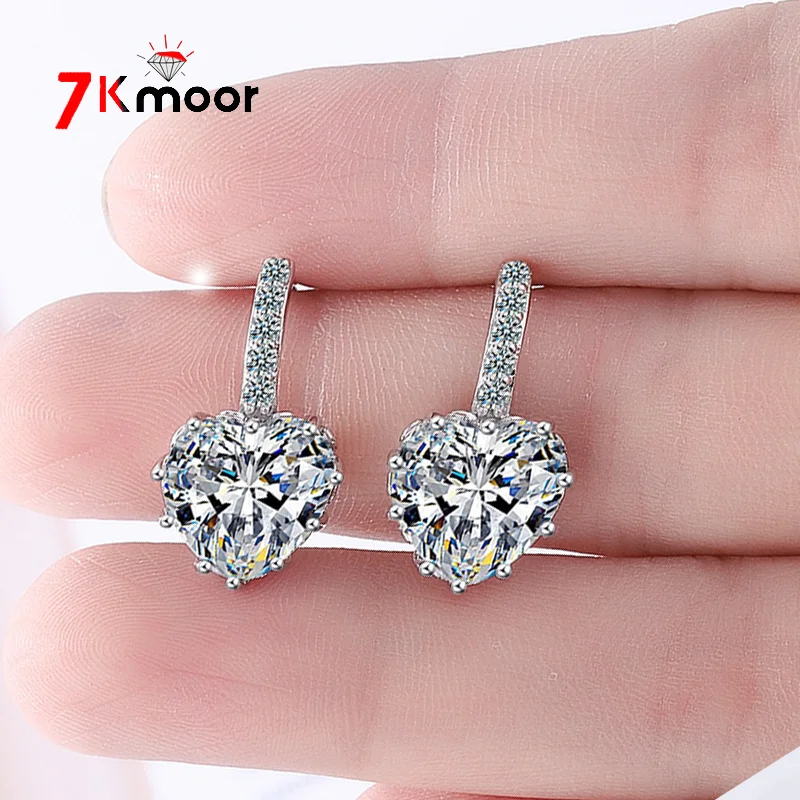 Женские серьги-гвоздики из серебра 925 пробы с цирконом