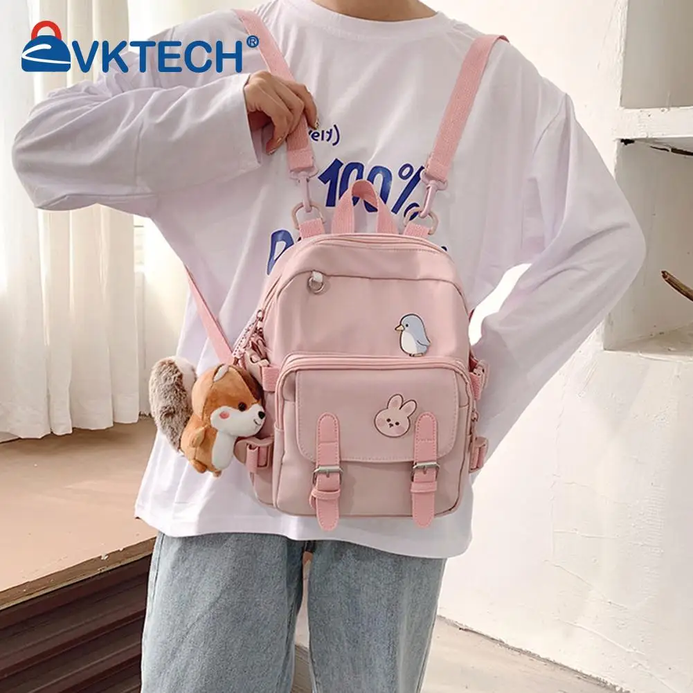 

2022 Preppy Style Nylon School Backpack Teenage Casual Travel Large Capacity Rucksack New Zipper Multi-Pockets Kawaii Backpacks