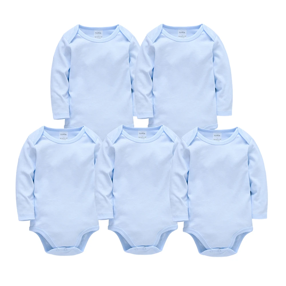 

KAVKAS Full Sleeve Toddler Baby Girls Clothes 3 5 Pcs/set Newborn Cotton Boy Romper 3M 6M 9M Infant Jumpsuit Clothing