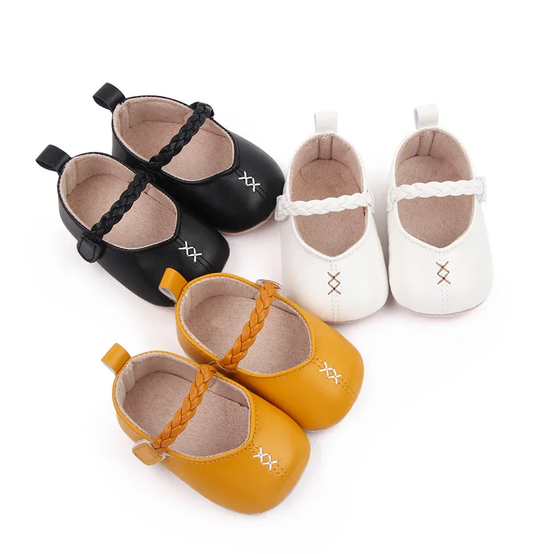 

Baby Girl Indoor First Walkers Shallow White Black Yellow Princess Shoes Infant Toddler Crib Shoes Newborn Accessories