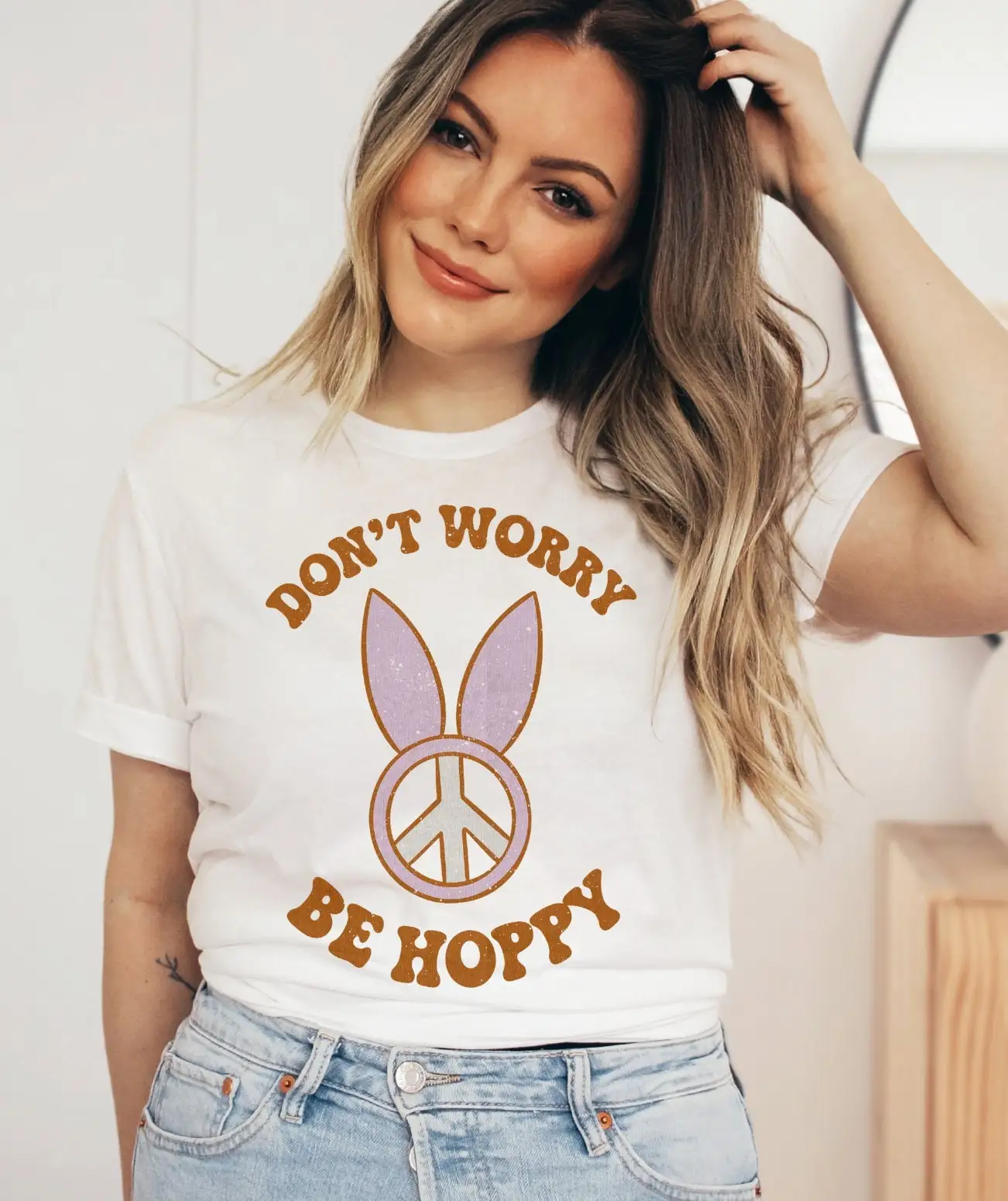 Пасхальная футболка Don't Worry Be Hoppy