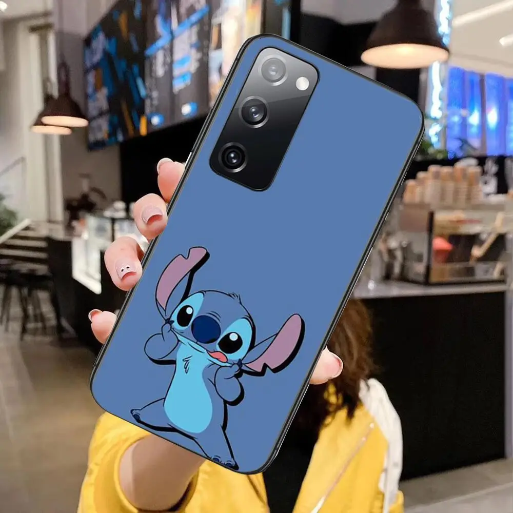 Stich мультяшный чехол для телефона Samsung Galaxy S30 s21 fe s20 s7 s5 s8 Plus s9 s10 s10e Ultra Note 10 lite черный