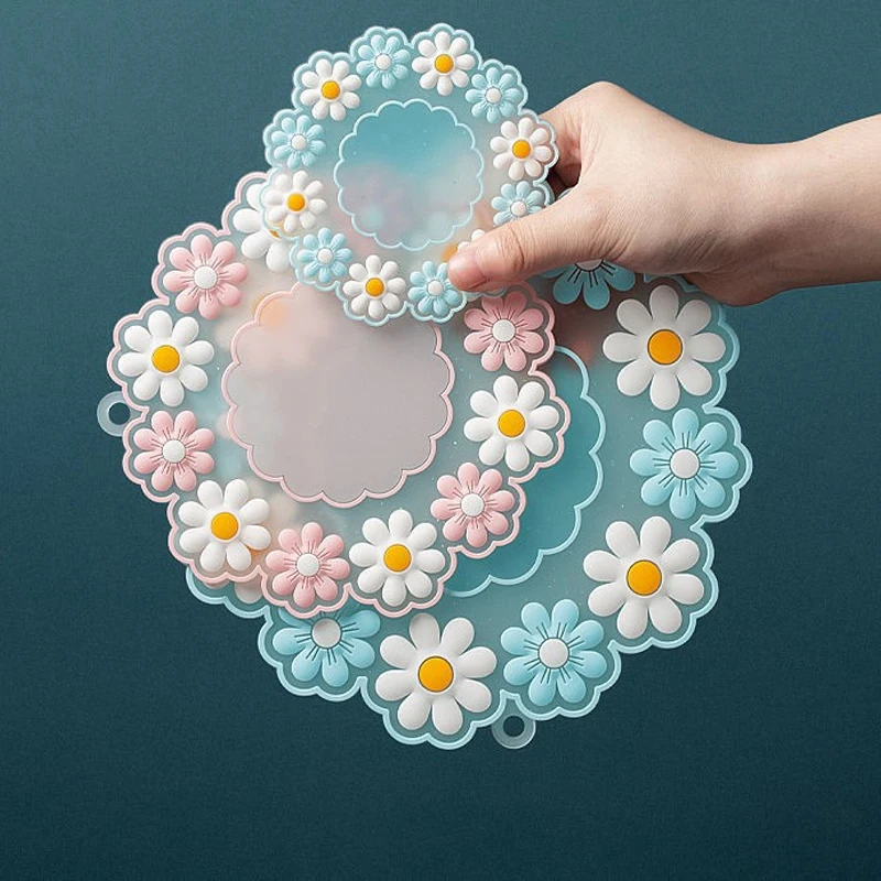 

Silicone Insulation Pad Daisy PVC Table Mat Non-slip Cup Coffee Tea Coaster Japan Style Blossom Kitchen Tableware Mat Decoration