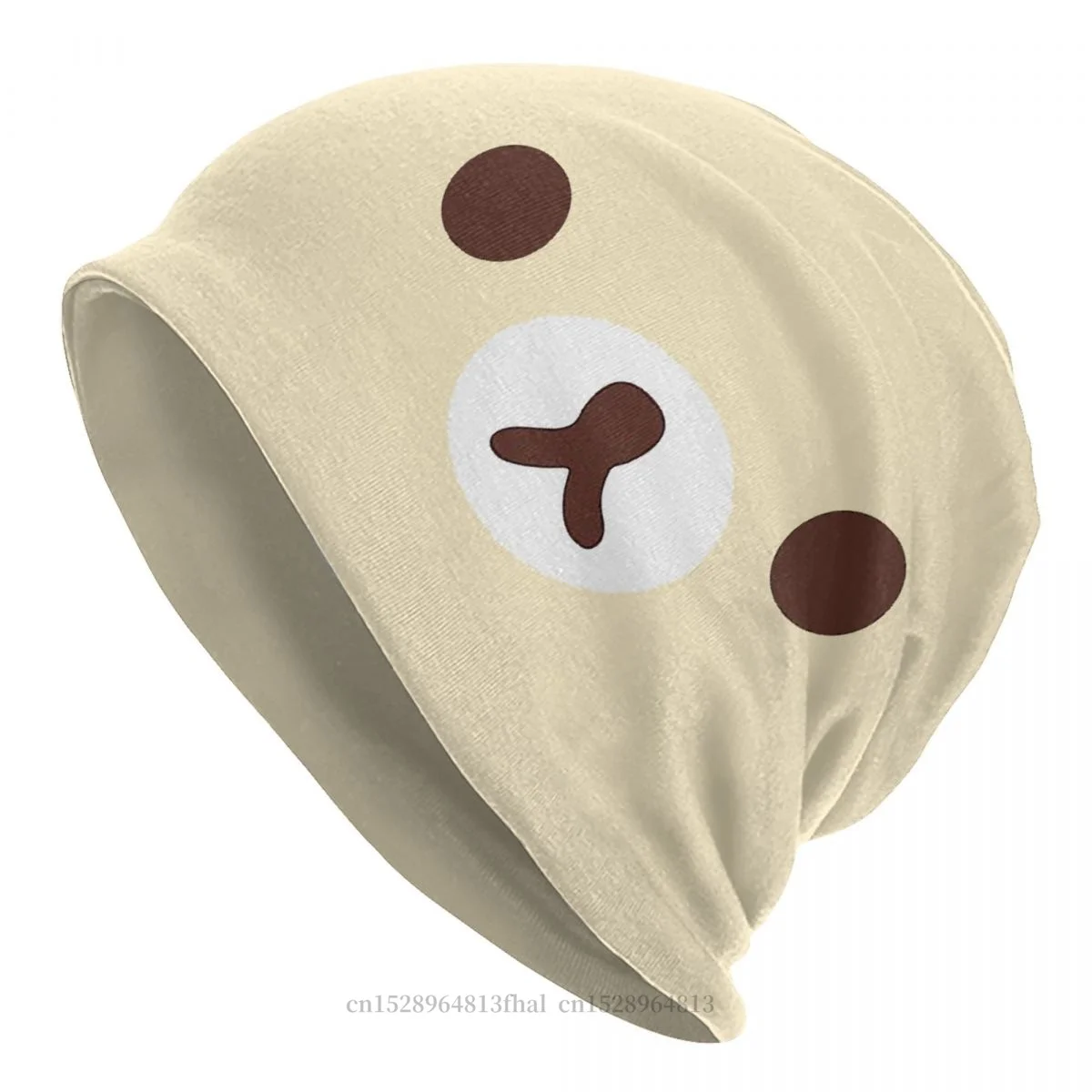 

Rilakkuma Relax Bear Skullies Beanies Caps Big Face Thin Hat Autumn Spring Bonnet Hats Men Women's Street Ski Cap