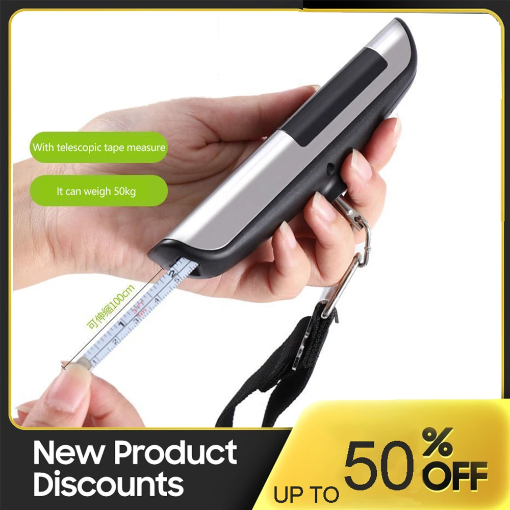 

Hot Selling LCD Digital Luggage Scale 50kg Portable Electronic Scale Weight Balance Suitcase Travel Bag Hanging Scale with Tape