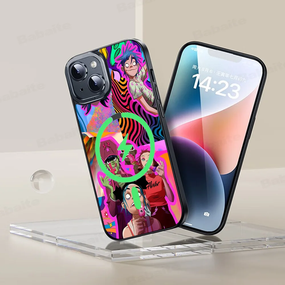 Чехол для телефона Band G-Gorillaz магнитный чехол iPhone 16 14 13 12 11 15 Pro Max Plus беспроводной