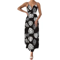 boho dress for women 2022 backless floral print v neck casual beach sleeveless spaghetti strap long dresses a line