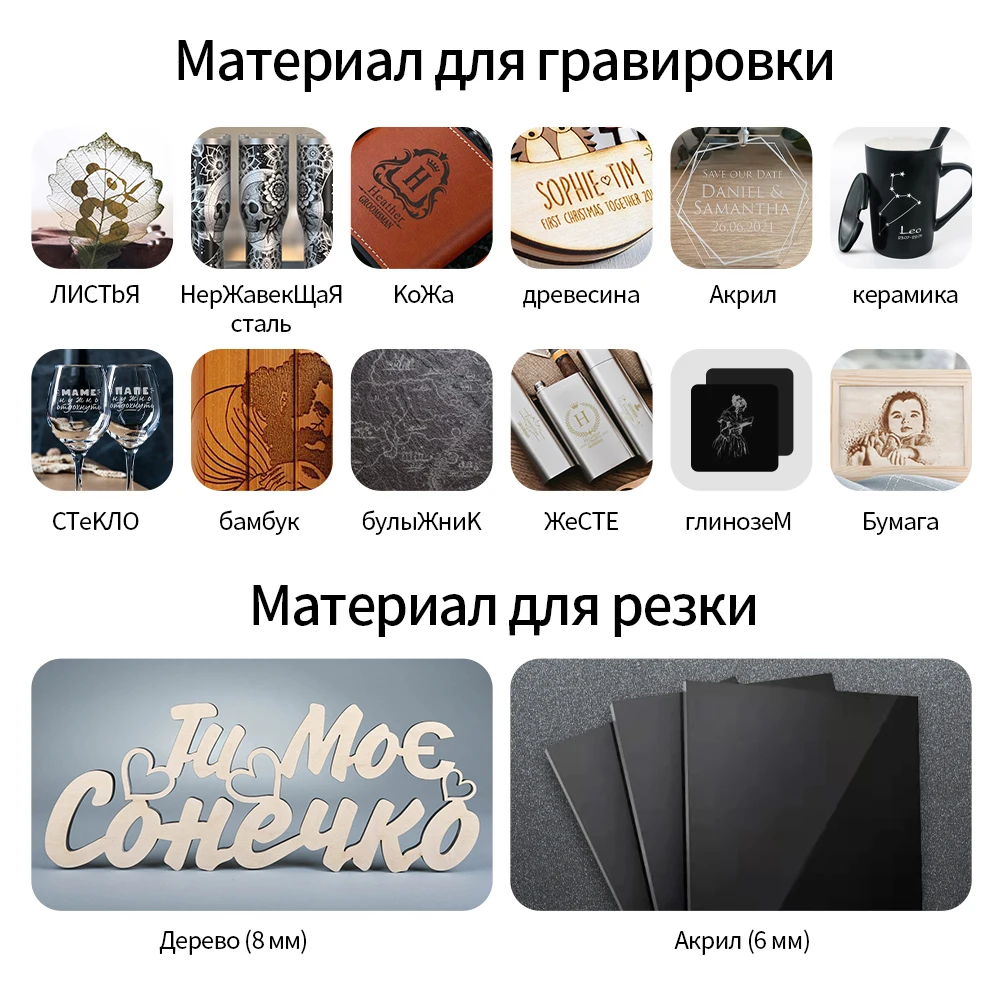 Инструменты для гравировки дерева P1 S PRO ACMER 6W