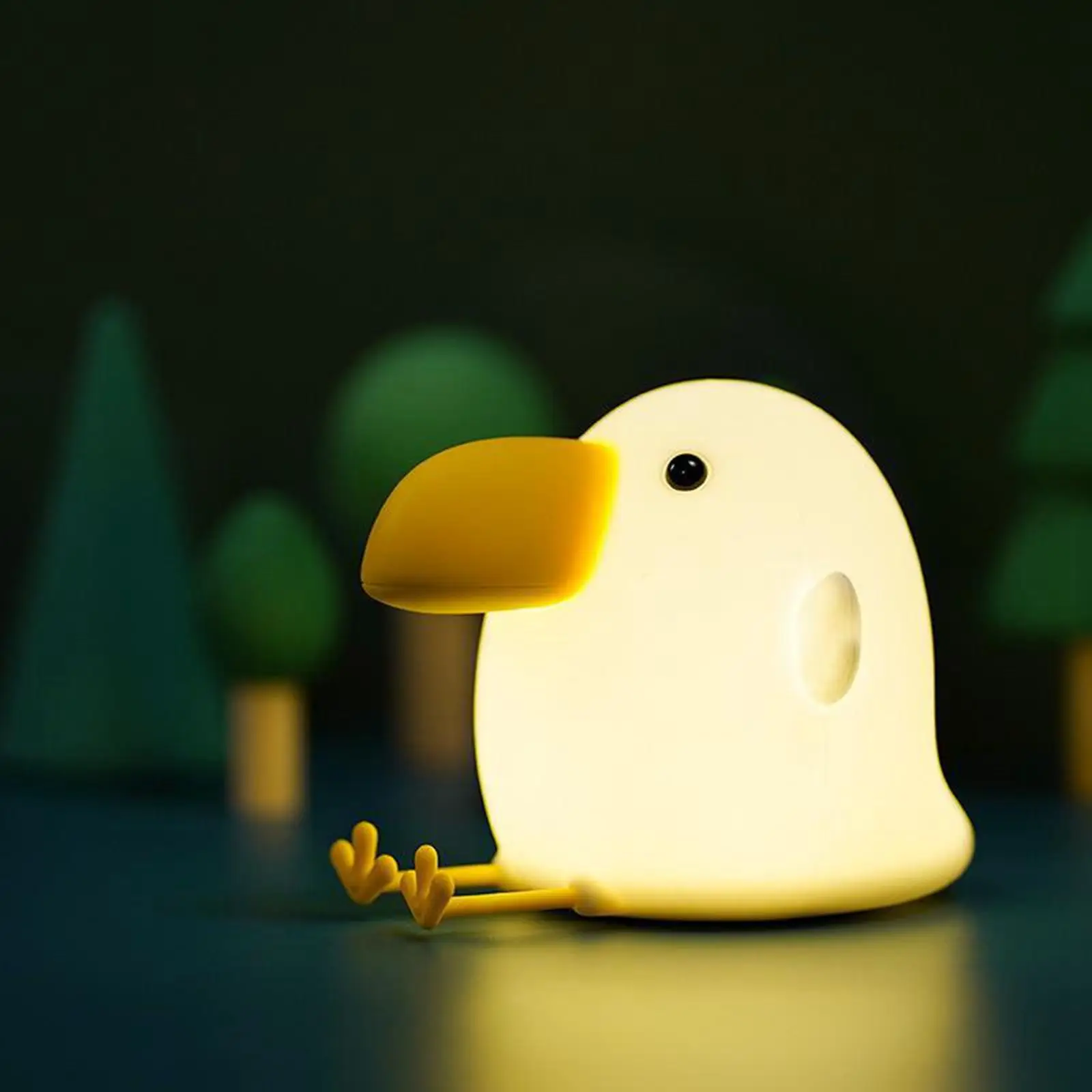 

Cute Table Lamp USB Rechargeable Portable Silicone LED Birduck Night Light for Girls Nursery Decor Beside Birthday Gift