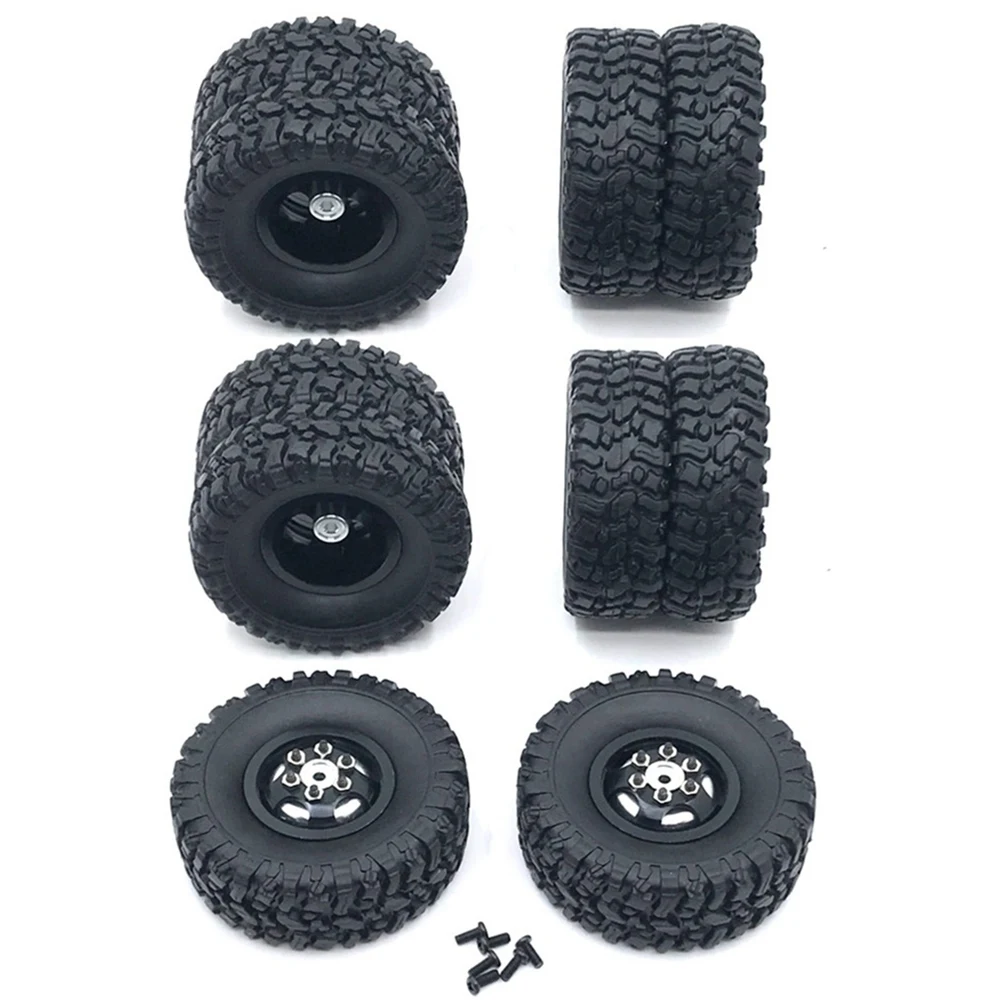 

Double Wheel Metal Wheel Rim with Rubber Tire Tyre for WPL B16 B36 JJRC Q60 Q63 Q64 6WD 6X6 RC Truck Black