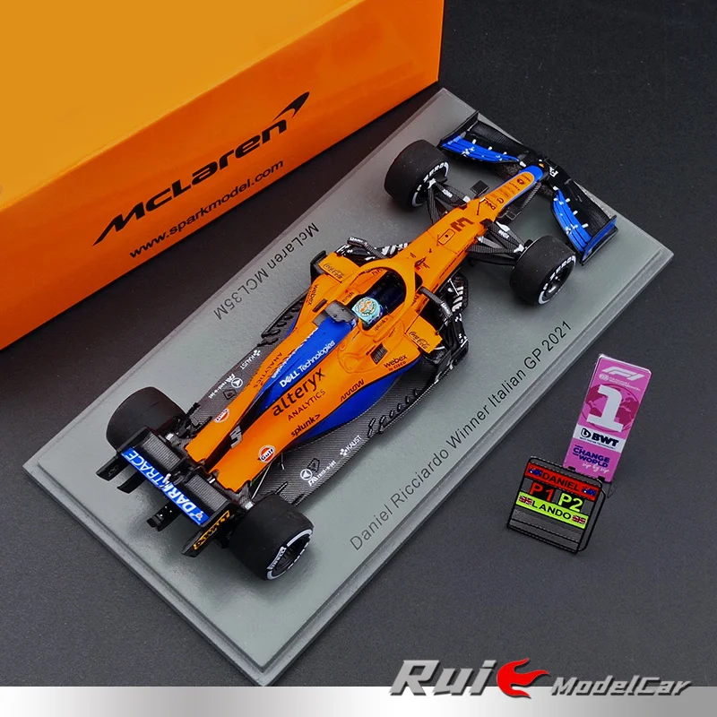 

Модель автомобиля в масштабе 1:43 Spark McLaren F1 команда MCL35M 2021 итальянская станция Рикардо