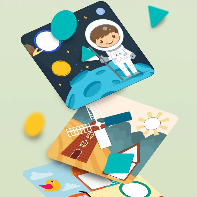 

Children Wooden Blocks Puzzle Toy Montessori Early Education Toy Geometry Jigsaw Wooden Game Toys for Children Kids