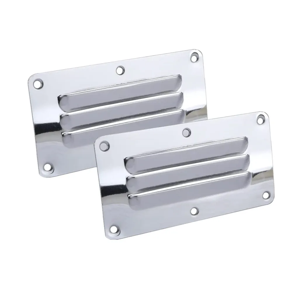 2 Крышки Вентиляционной Решетки Из Нержавеющей Стали 126x65 Мм Для Лодок Яхт