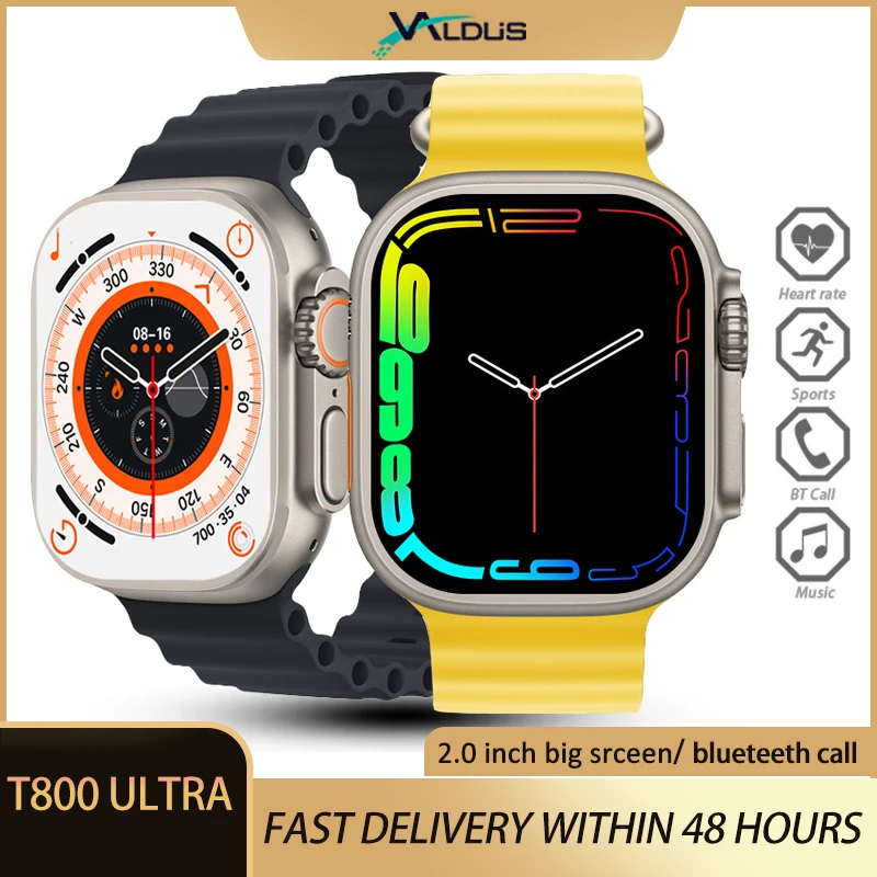 

Спортивные Смарт-часы IWO T800 Ultra Man, экран 2,0 дюйма, Bluetooth-вызов, Беспроводная зарядка, NFC смарт-часы, новинка 2022, PK WS8 DT8 Ultra