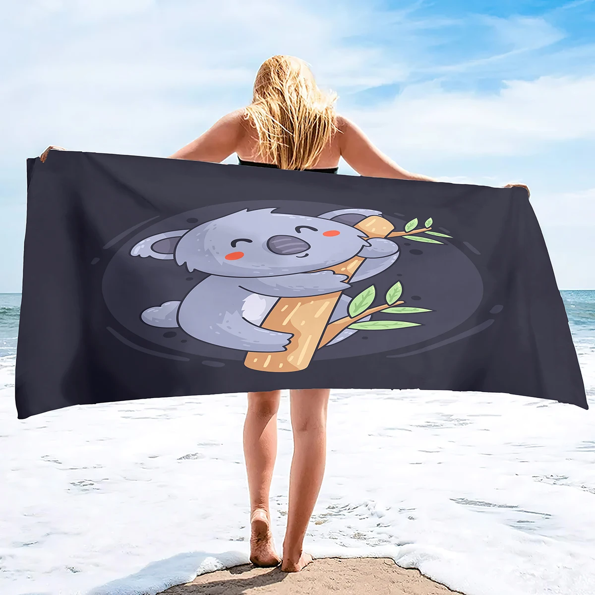 Cartoon Koala Beach Towel,Microfiber Large Bath Towels,Quick Dry Pool Towels