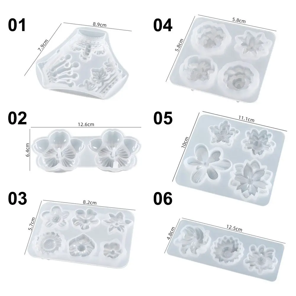 Форма из кремния для творчества DIY для создания украшений из уф-эпоксидной смолы, форма для подвески, литья смолы с изображением цветочных лепестков, трехмерная корона.