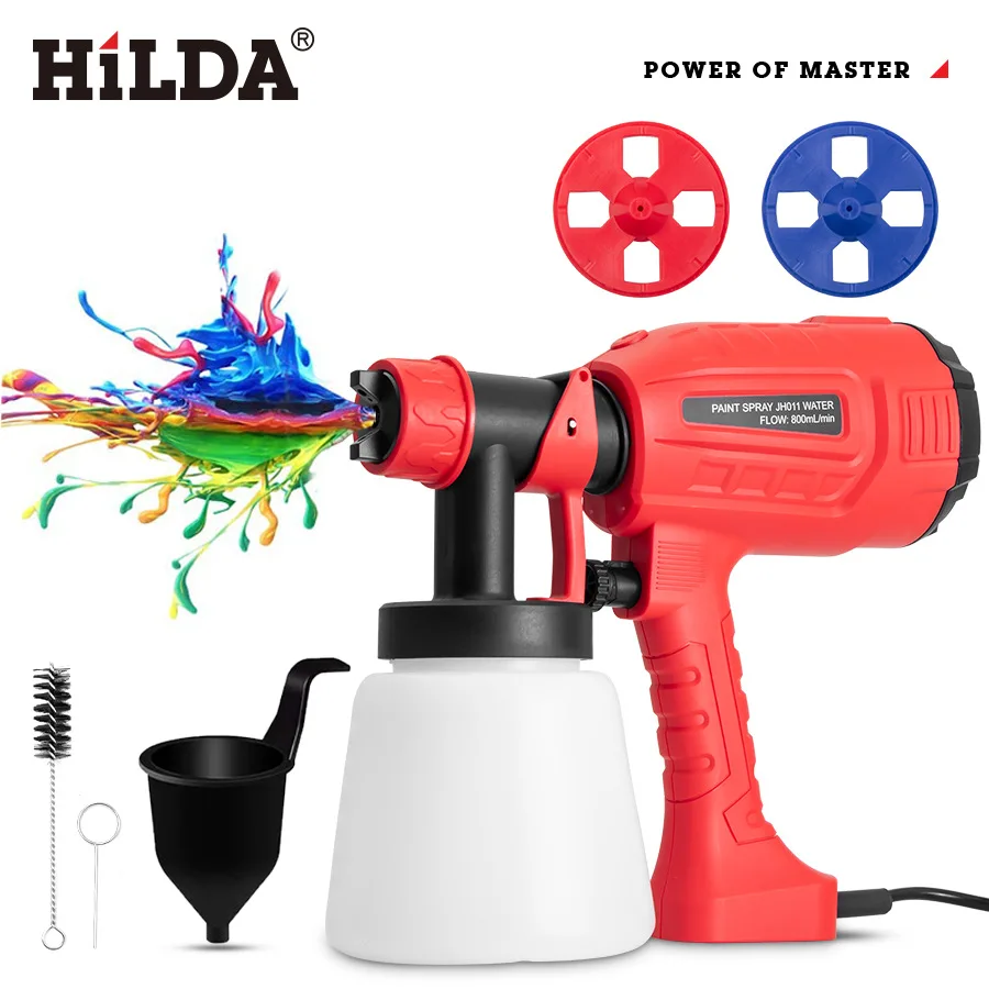 

HILDA 800ML Electric Spray Gun Paint Sprayer Auto Furniture Steel Coating Airbrush Compatible for Household Painting