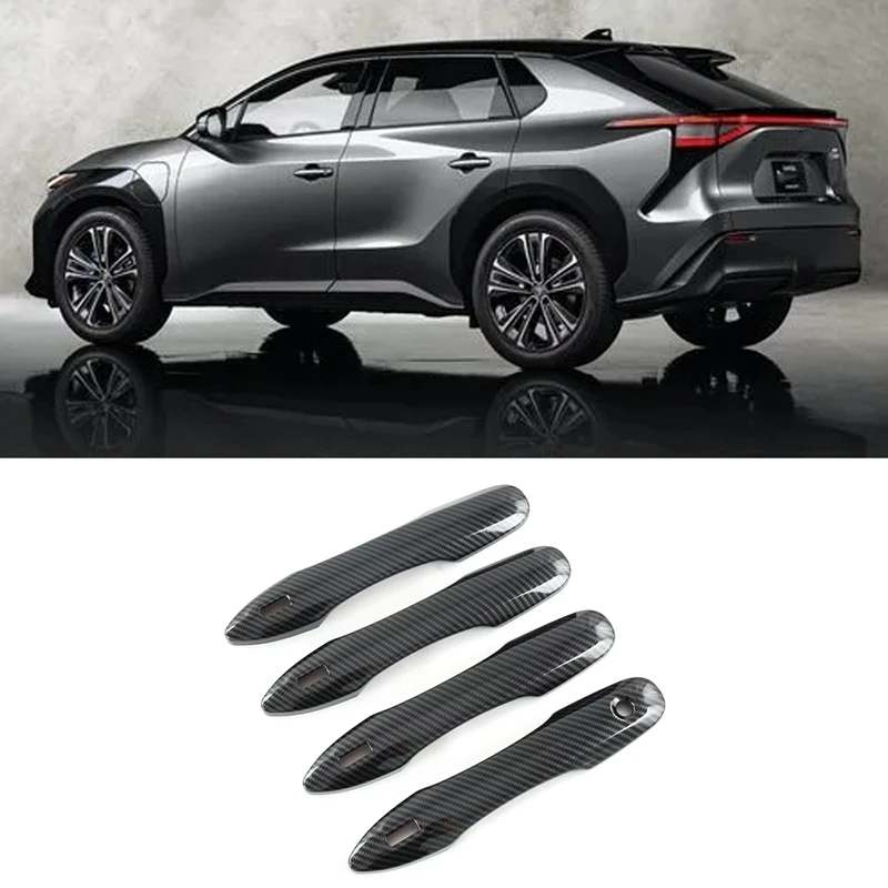 

Car Carbon Fiber ABS Door Handle Cap Sticker Cover Trim Car Styling Fit For Toyota BZ4X Pro 2022