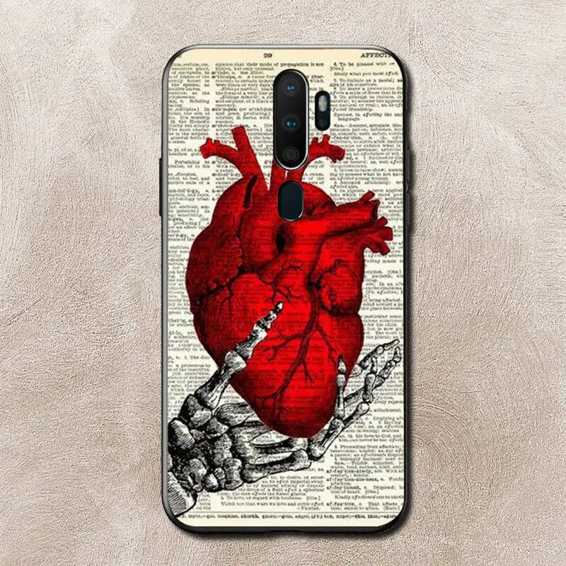Human Anatomy Organ Newspaper Phone Case for Vivo Y91C Y11 17 19 17 67 81 Oppo A9 2020 Realme c3