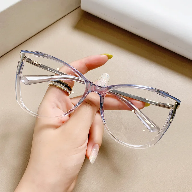 

Новые женские очки для чтения «кошачий глаз» с уникальным роскошным дизайном, лидер продаж, высококачественные компьютерные оптические очки голубого цвета
