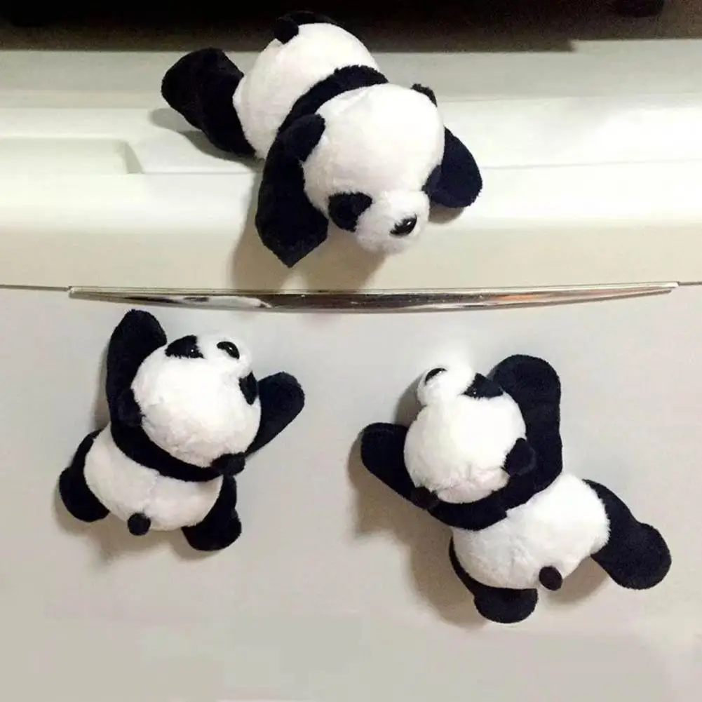

1Pc Cartoon Cute Soft Plush Panda Fridge Magnet Refrigerator Sticker Home Decoration Souvenir imanes para el refrigerador