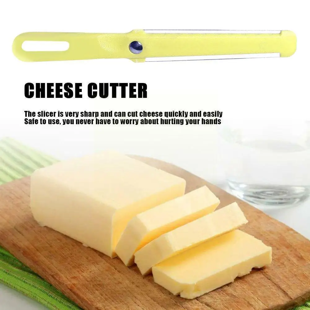 

1pc New Fashion Cheese Butter Slicer Peeler Cutter Wire Hard Soft Cheese Baking Tools Handle Knife Cooking Plastic Thick To G3h2