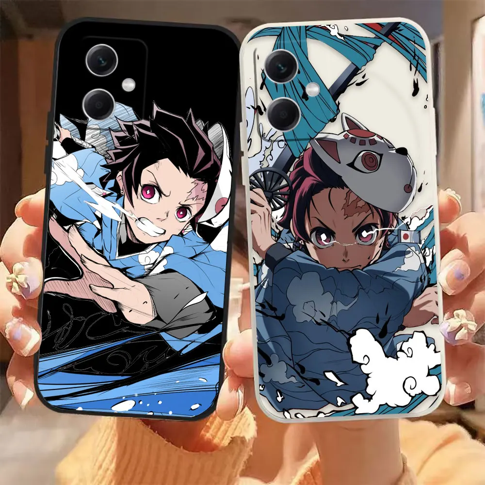 

Tanjiro Kimetsu No Yaiba Case For Redmi Note 12 11 11T 11R 11S 10 9T 8 7 7S PRO PLUS 4G 5G Colour Liquid Case Funda Shell Capa