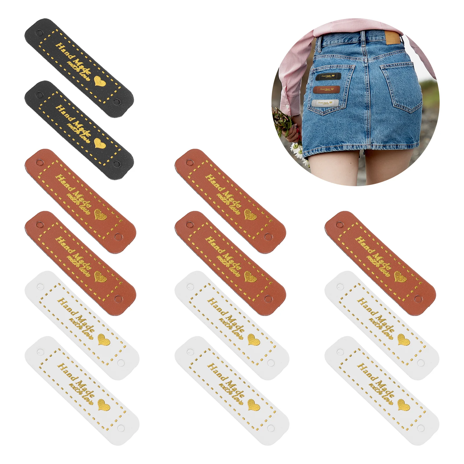 

60pcs Clothes Labels Leather Tags Wallets Bags Clothing Tags Garment Accessories