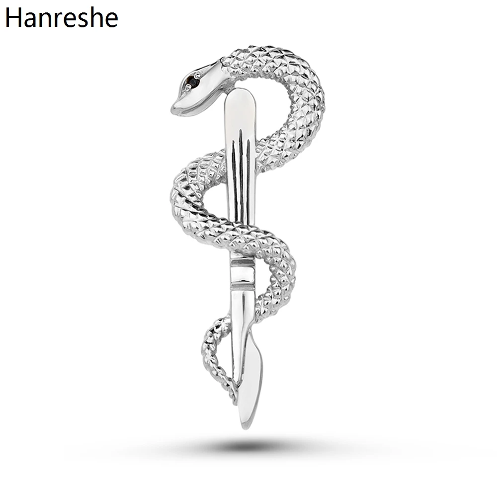

Hanreshe Surgeon Caduceus Medical Brooch Pins Snake Stick Scalpel Trendy Lapel Medicine Jewelry Accessories for Doctors Nurses