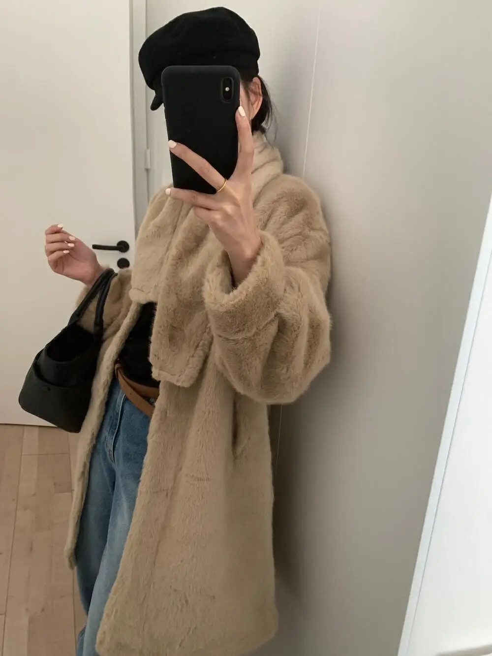 JINC Корейская серия Меховая верхняя одежда из интегрированного меха Женская