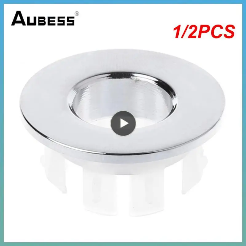 

1/2PCS Bathroom Basin Faucet Sink Overflow Cover Brass Six-foot Ring Insert Replacement Brass Sink Overflow Cover Accessories